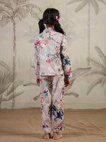 Multi Flower Printed Night Suit Set for Kids - SanskrutiHomes 