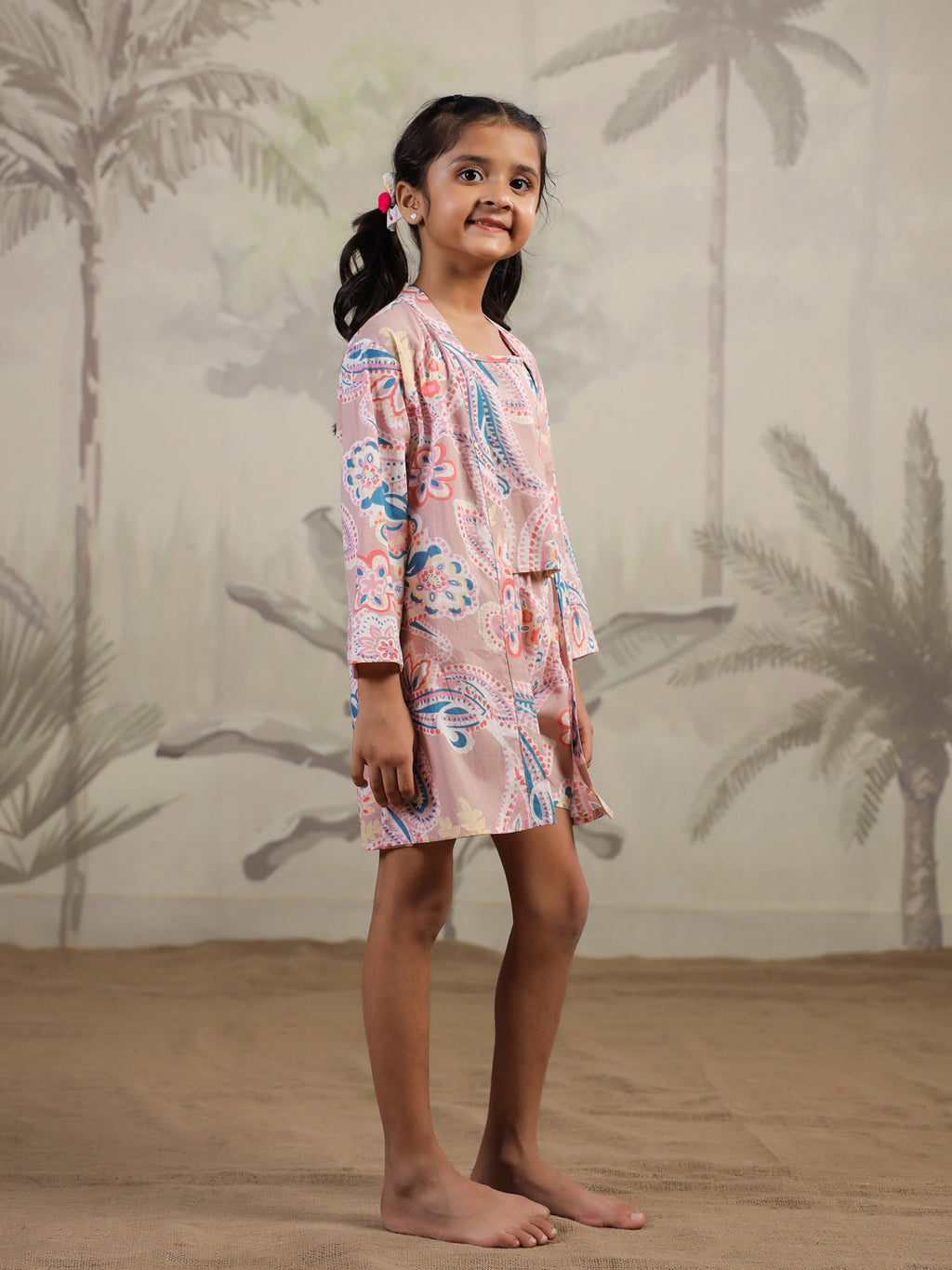Set of 3 Floral Cotton Night Suit for Kids - SanskrutiHomes 