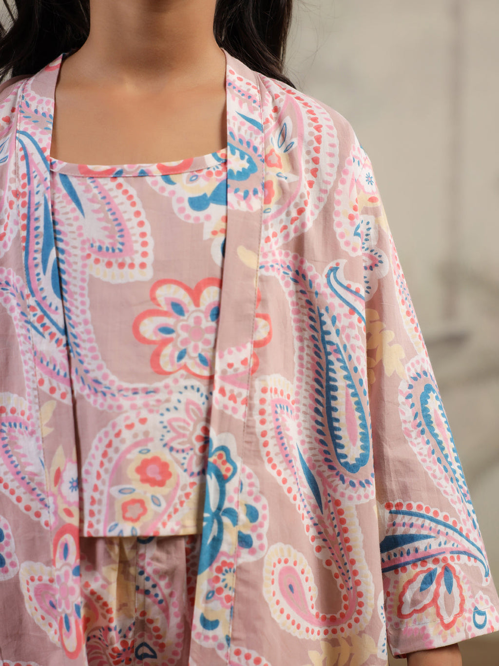 Set of 3 Floral Cotton Night Suit for Kids - SanskrutiHomes 