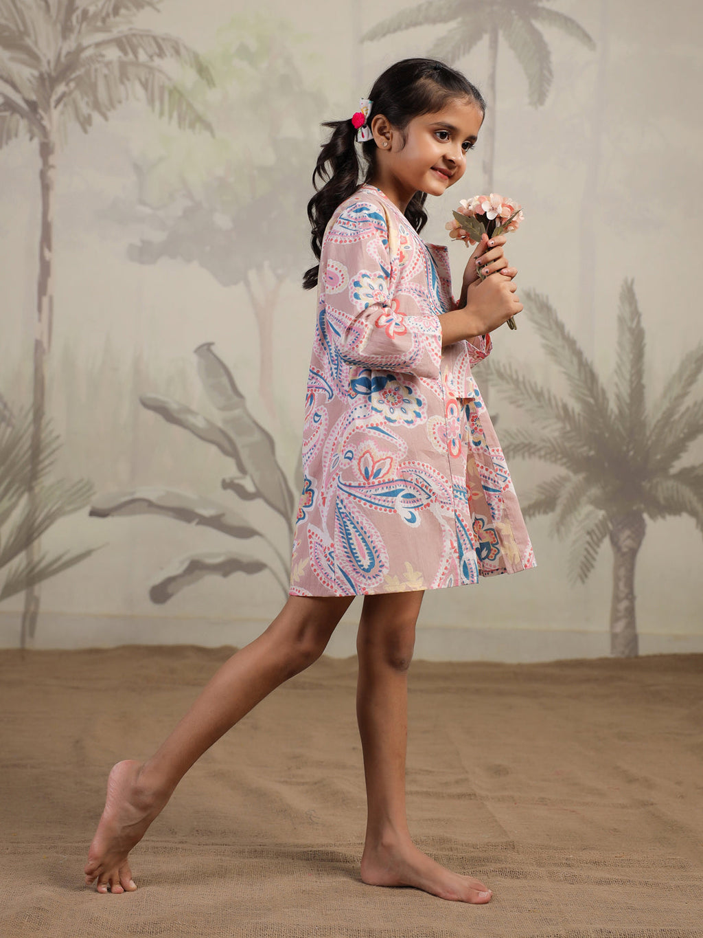 Set of 3 Floral Cotton Night Suit for Kids - SanskrutiHomes 