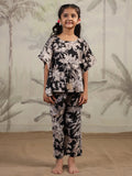 Floral Printed Cotton Kaftan Night Suit for Kids - SanskrutiHomes 