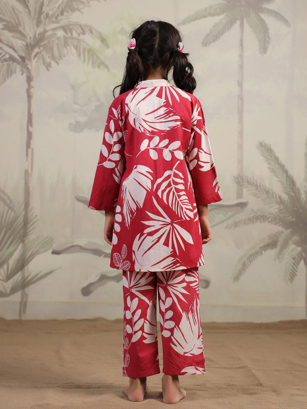 Set of 3 Floral Cotton Night Suit for Kids - SanskrutiHomes 