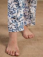 Blue Flower Printed Night Suit for Kids - SanskrutiHomes 