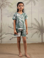 Cotton Printed V-Neck Night Suit for Kids - SanskrutiHomes 