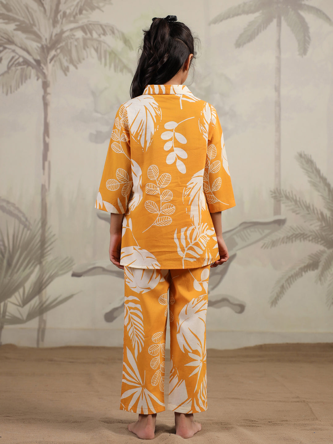 Floral Printed Cotton Night Suit Set for Kids - SanskrutiHomes 