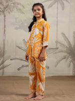Floral Printed Cotton Night Suit Set for Kids - SanskrutiHomes 