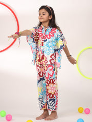 Multicolour Printed Pure Cotton Pyjama Night Suit For Kids