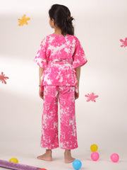 Kids Pure Cotton Pink Colour Printed Night suits - SanskrutiHomes 