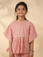 Kids Pure Cotton Rust Colour Printed Night suits - SanskrutiHomes 
