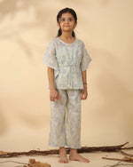 Printed Cotton Kaftan Night suit for Kids - SanskrutiHomes 