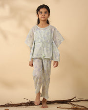 Printed Cotton Kaftan Night Suit For Kids