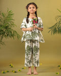 Kids Pure Cotton Green Colour Printed Night suits - SanskrutiHomes 