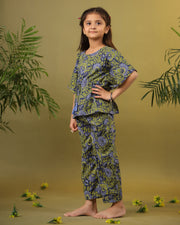 Kids Pure Cotton Green Colour Printed Night Suits