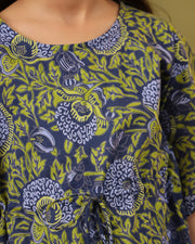 Kids Pure Cotton Green Colour Printed Night Suits