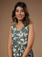 Floral Printed Ethnic Dress - SanskrutiHomes 
