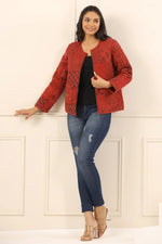 Printed women quilted jacket - SanskrutiHomes 