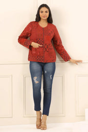 Printed women quilted jacket - SanskrutiHomes 