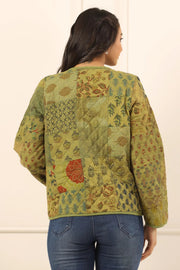 Printed women quilted jacket - SanskrutiHomes 