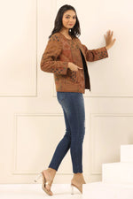 Printed women quilted jacket - SanskrutiHomes 