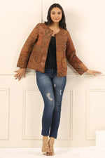 Printed women quilted jacket - SanskrutiHomes 
