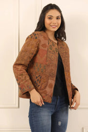 Printed women quilted jacket - SanskrutiHomes 
