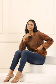 Printed women quilted jacket - SanskrutiHomes 