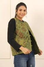 Printed women quilted jacket - SanskrutiHomes 