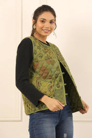 Printed women quilted jacket - SanskrutiHomes 