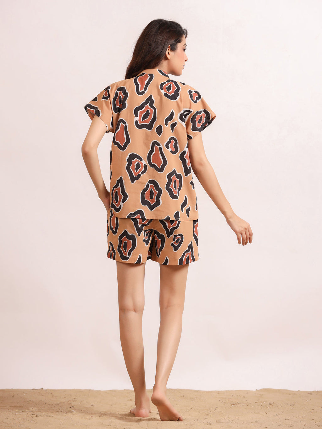 Women's Pure Cotton Leopard Print Night suits - SanskrutiHomes 