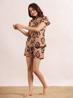 Women's Pure Cotton Leopard Print Night suits - SanskrutiHomes 