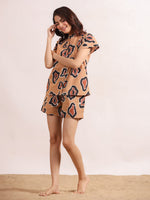 Women's Pure Cotton Leopard Print Night suits - SanskrutiHomes 