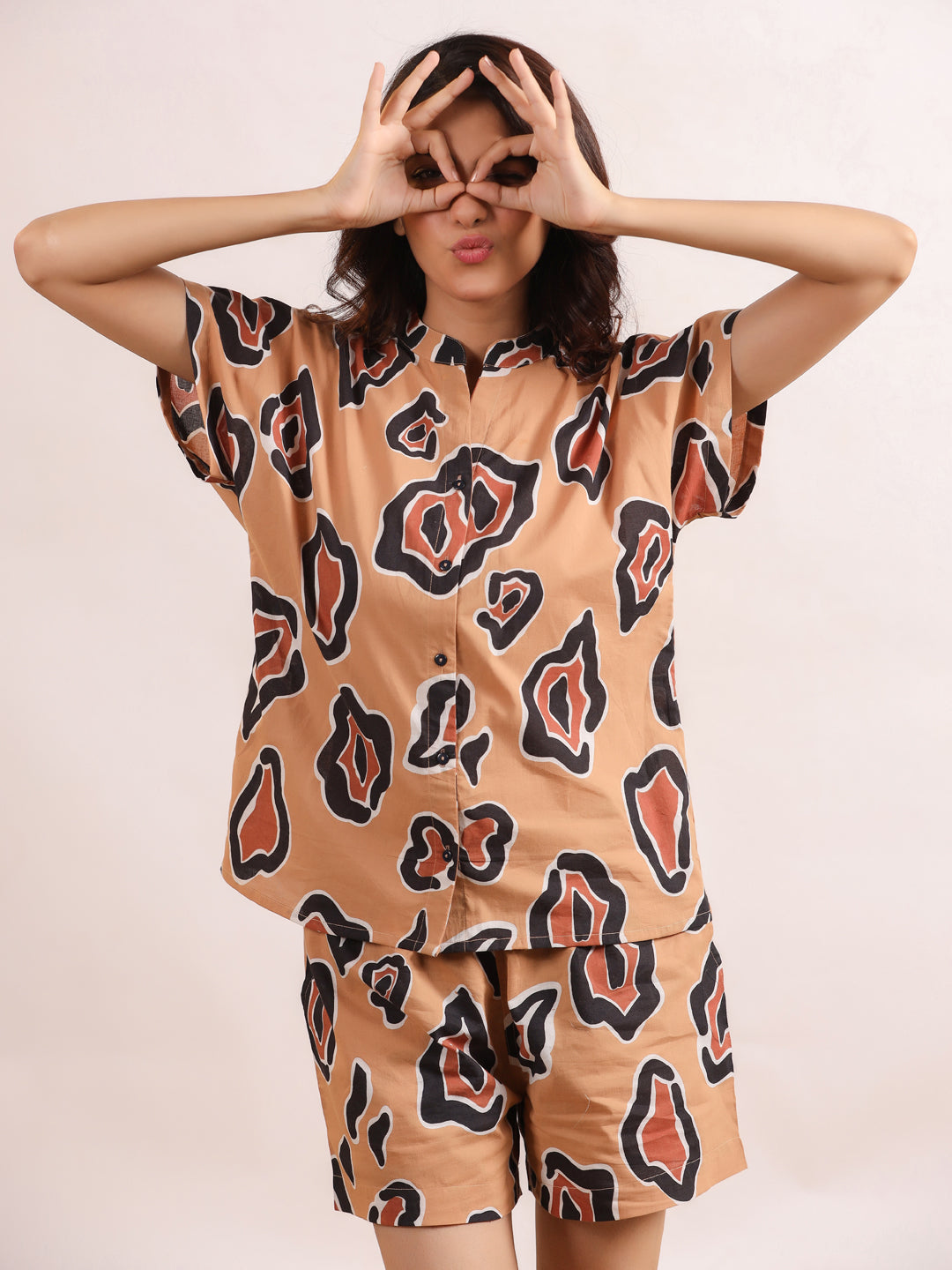 Women's Pure Cotton Leopard Print Night suits - SanskrutiHomes 