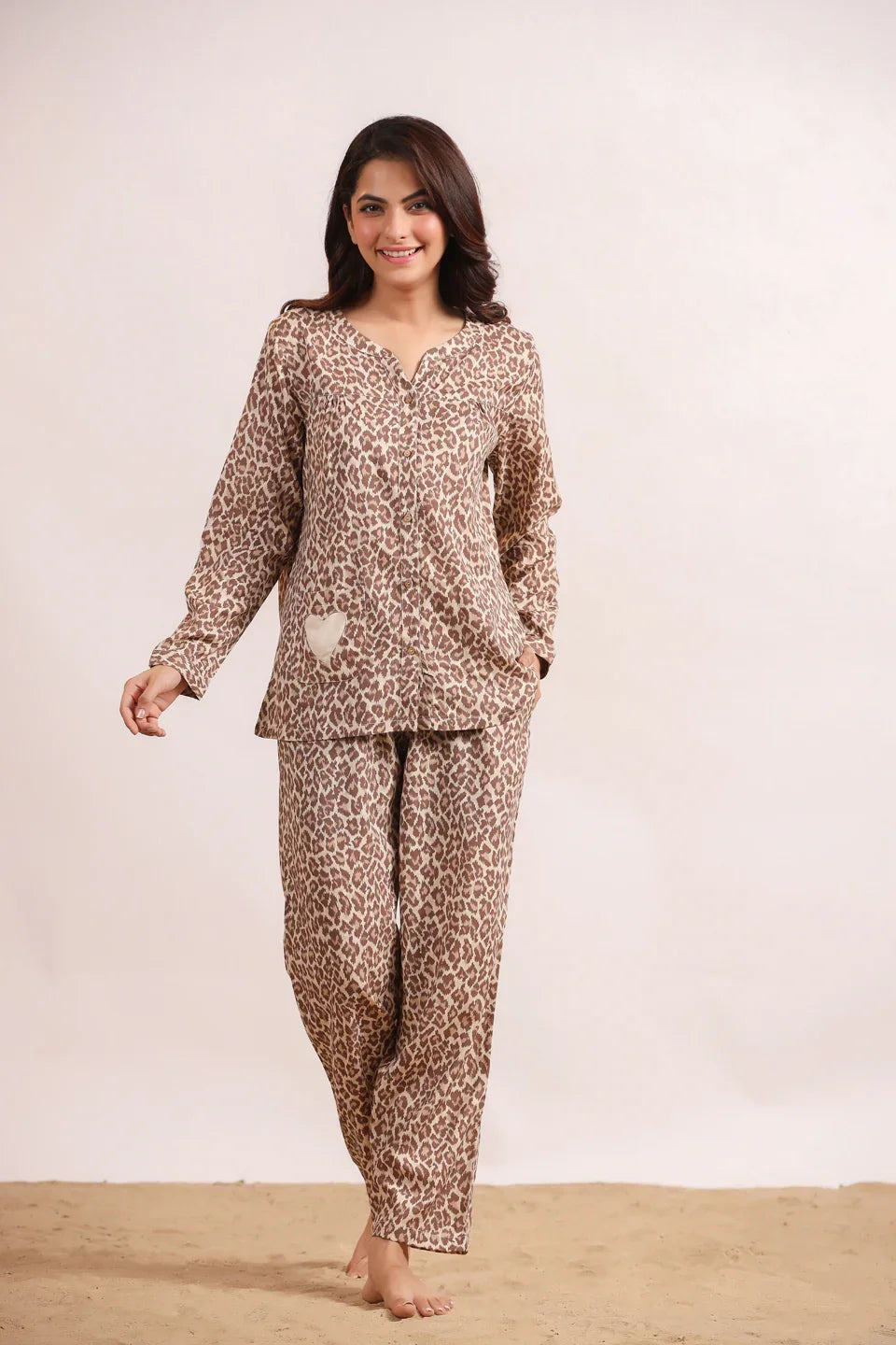 Panther print Viscose Night suits - SanskrutiHomes 