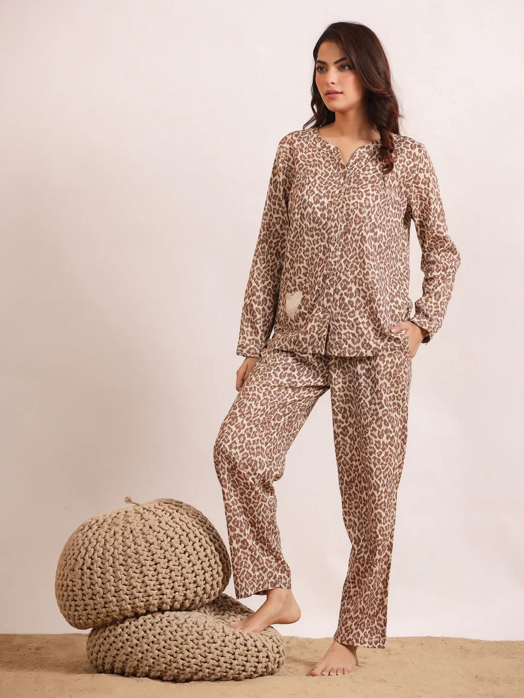 Panther print Viscose Night suits - SanskrutiHomes 