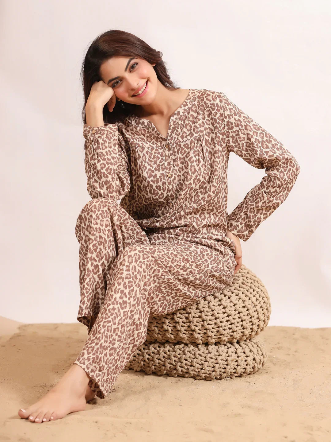 Bagera Printed Cotton Night SUIT - SanskrutiHomes 