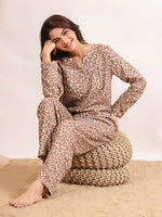 Panther print Viscose Night suits - SanskrutiHomes 