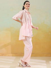 Peach Color Solid Co-ords Set for Women and Girls - SanskrutiHomes 