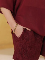 Maroon Solid Print Viscouse Rayon Co-Ords Set For Women