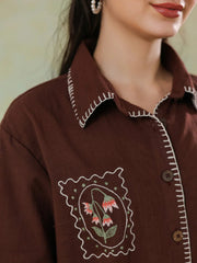Brown Printed Cotton Co-ords Set for Women - SanskrutiHomes 
