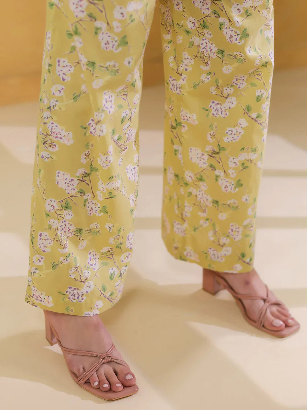 Lime Green Shirt Collar Pure Cotton Co-ords Set for Women - SanskrutiHomes 