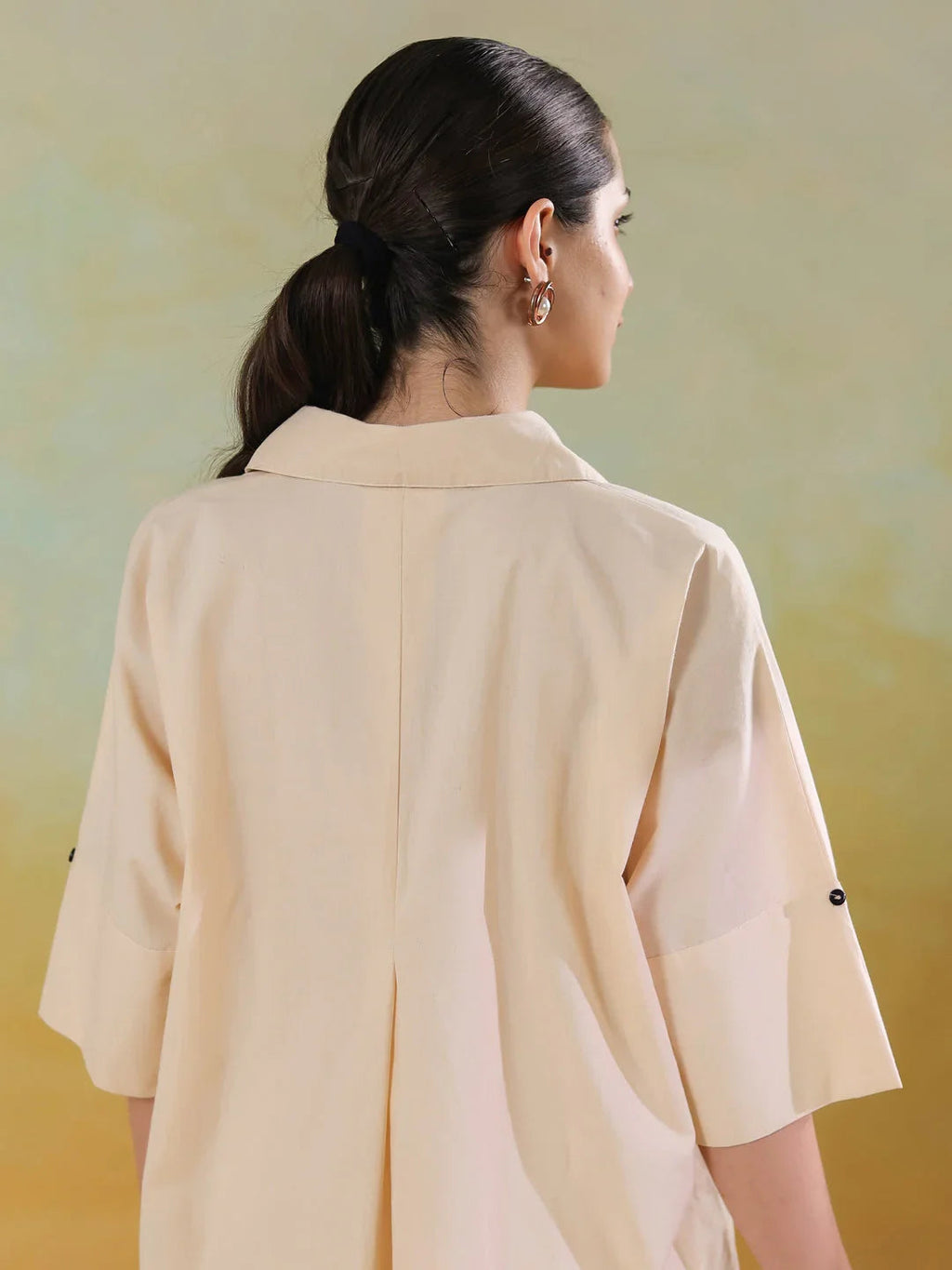 Cream Color Embroidered Co-ords Set for Women - SanskrutiHomes 