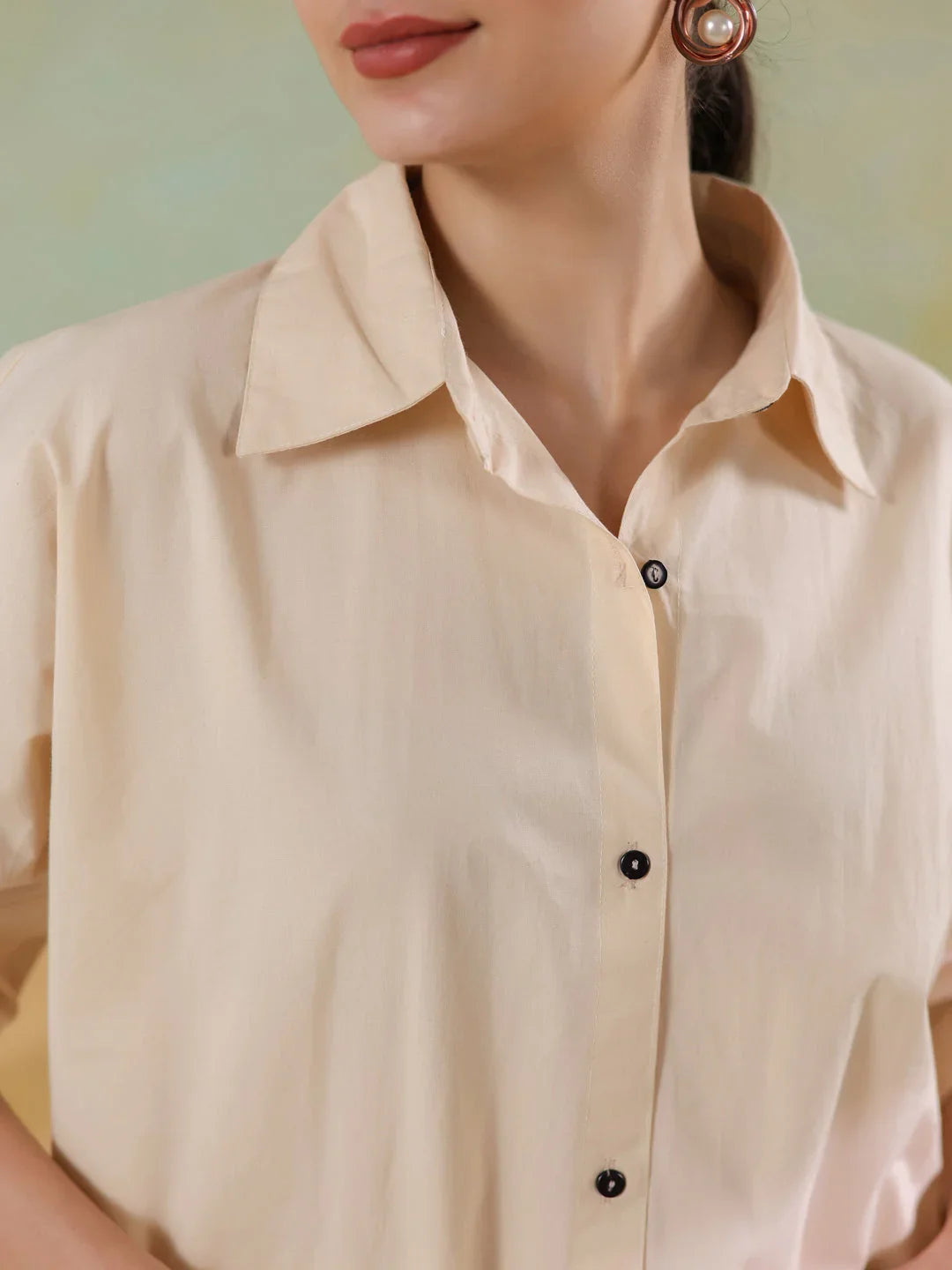 Cream Color Embroidered Co-ords Set for Women - SanskrutiHomes 