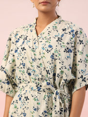 Floral Printed V-Neck Night Dress