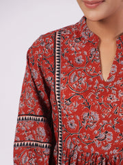 Cotton Floral Printed Night Suit With Pant