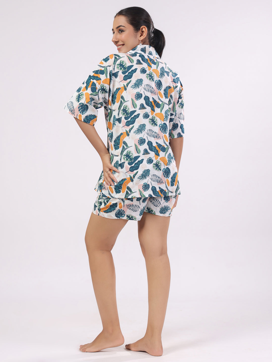 Women Floral Printed Cotton Night Suit