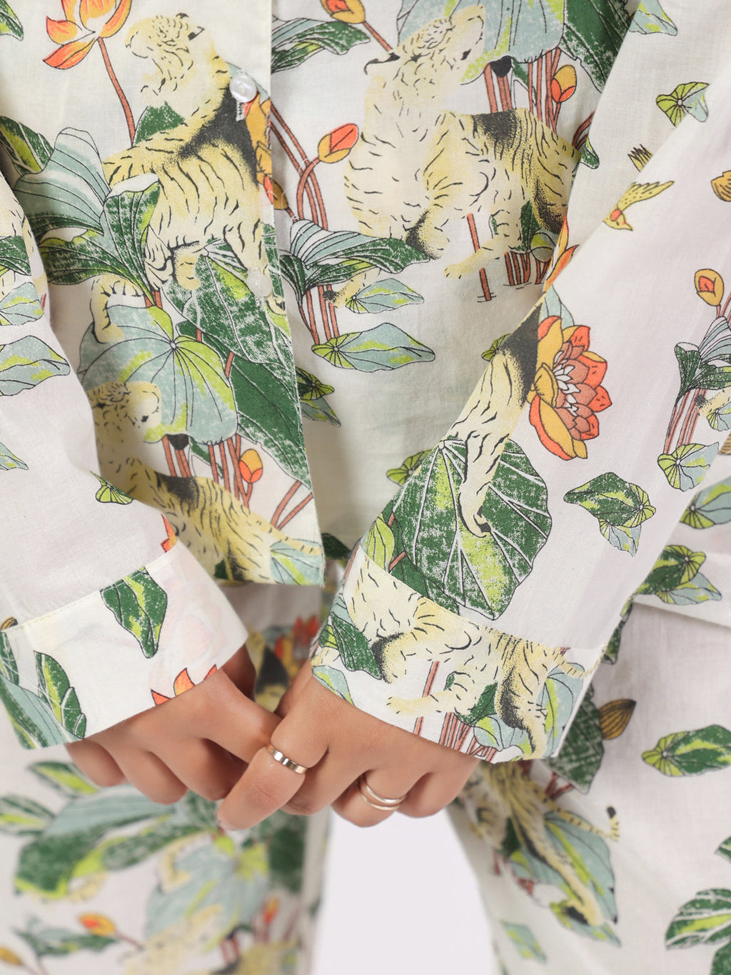 Cotton Flower Printed Night Suit Set For Women