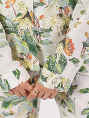 Cotton Flower Printed Night Suit Set For Women