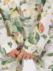 Cotton Flower Printed Night Suit Set For Women