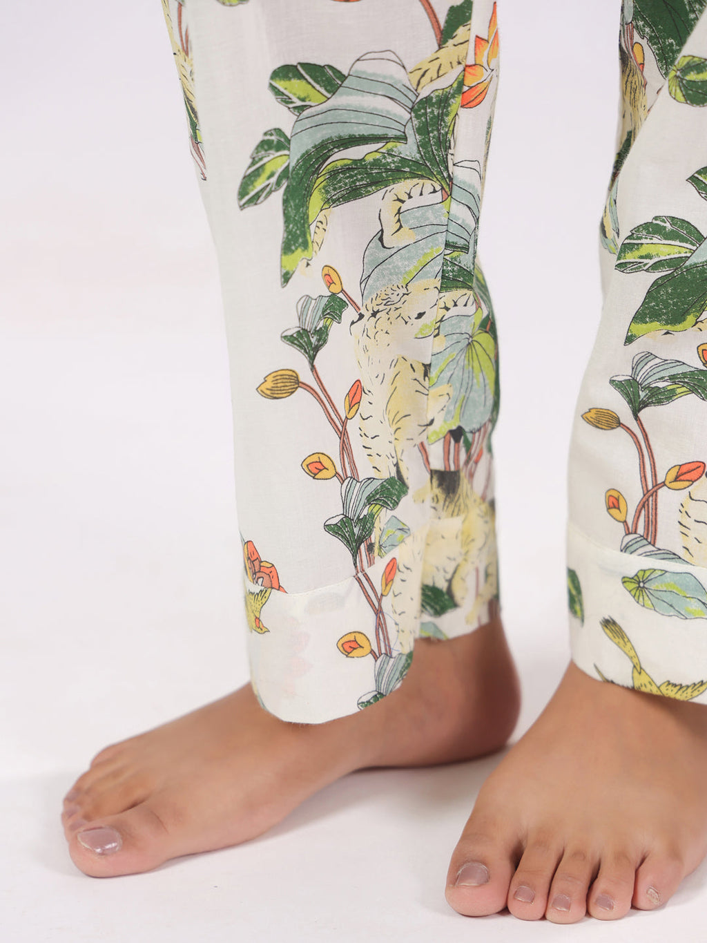 Cotton Flower Printed Night Suit Set For Women