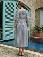 Blue Cotton Printed Night Dress - SanskrutiHomes 